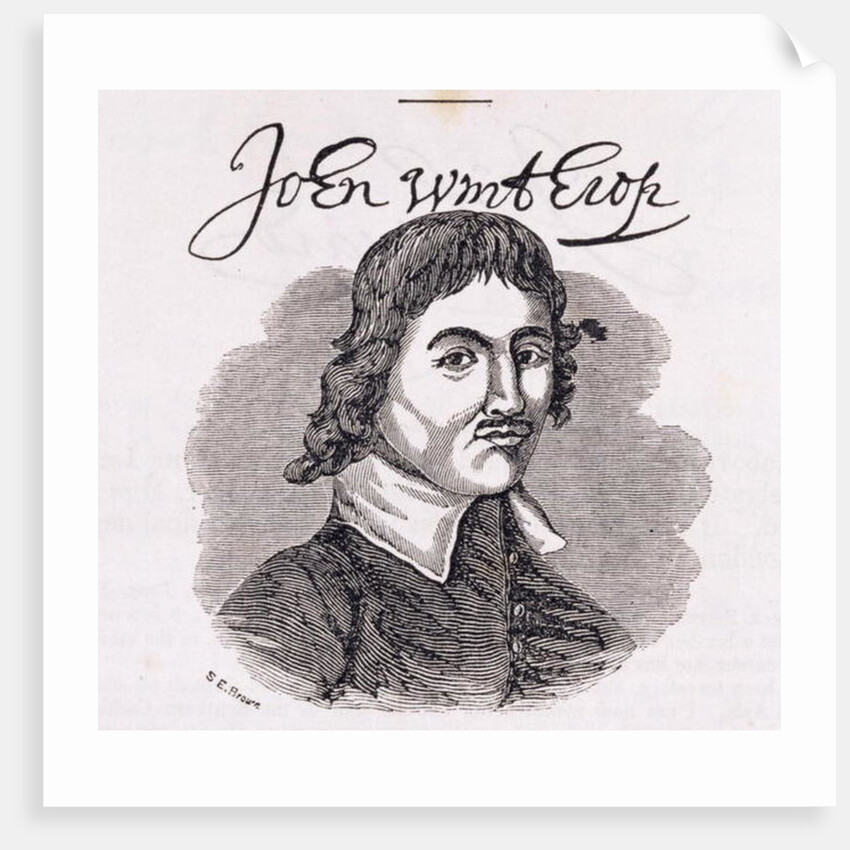 Portrait of John Winthrop from 'Connecticut Historical Collections', by John Warner Barber, 1856 by American School