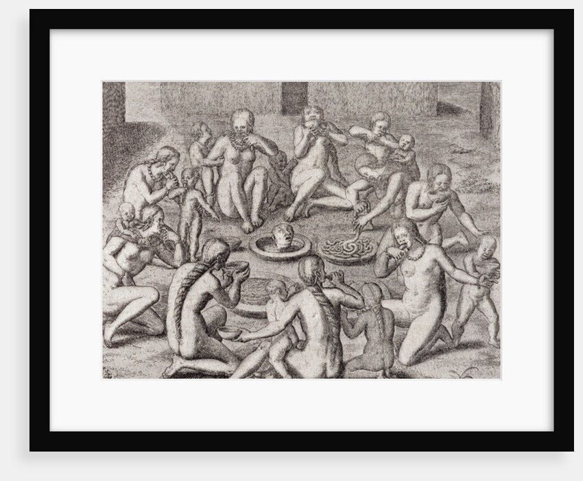 Eating the Flesh of a Prisoner According to the Old Historian, from Gottfried's 'Historia Antipodum', pub. 1655 by German School