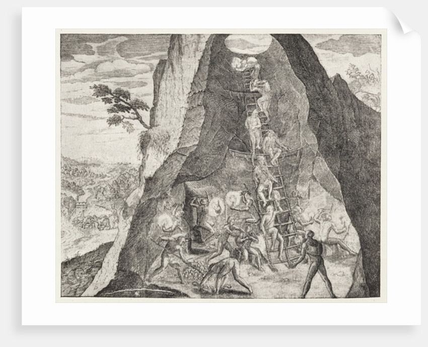 Quaint Picture of the Toilers in the Mines of Potosi, from Gottfried's 'Historia Antipodum', pub. in 1655 by German School