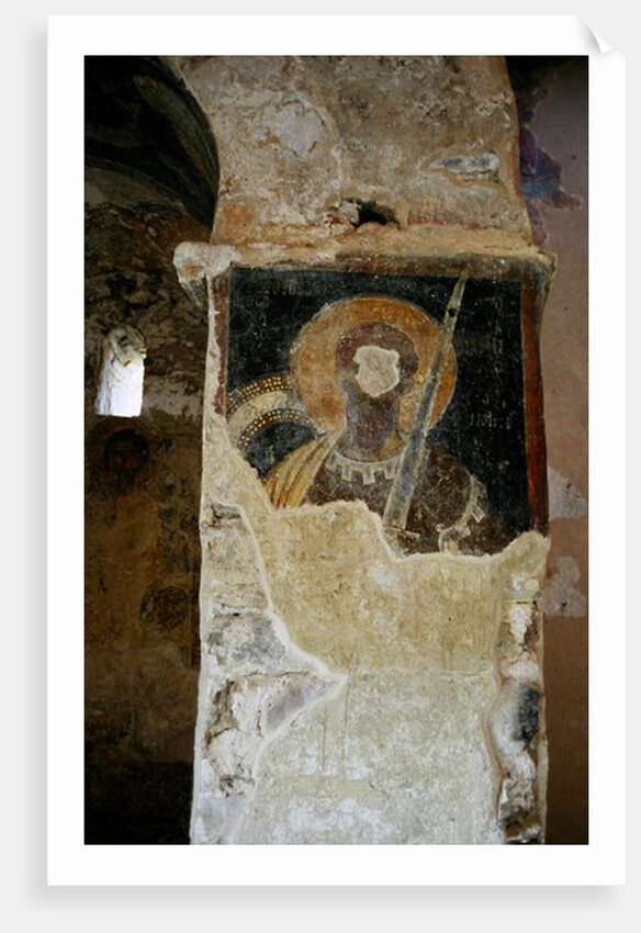 Defaced frescoes in the Church of the Panayia by Greek Greek