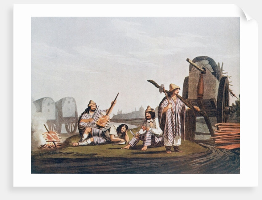 Gauchos of Tucuman, reproduced from Vidal's 'Picturesque Illustrations of Buenos Aires and Montevideo', pub. in 1820 by American School
