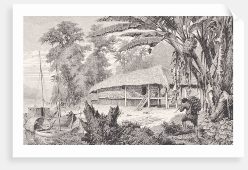 House of a wealthy India-rubber collector by American School