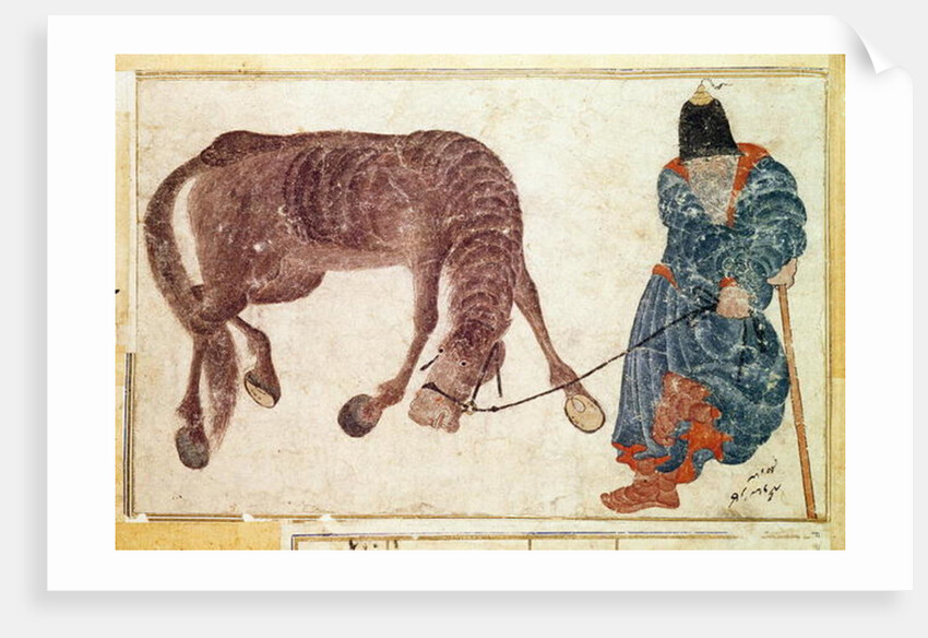 Mongolian nomad taking his horse to water, 15th century by Anonymous