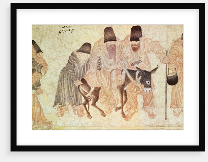 Mongolian Nomads with a Donkey by Artist Unknown