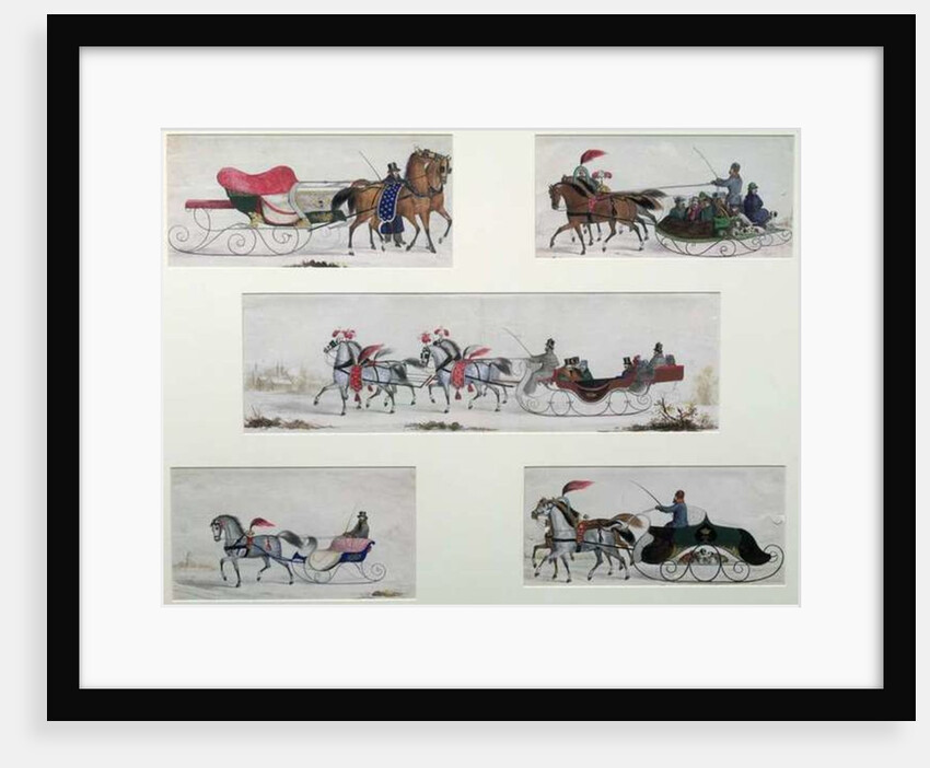 Russian Horse Drawn Sleighs by School Russian