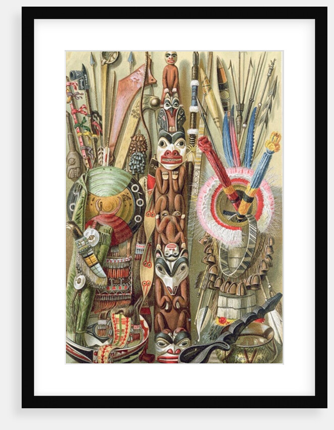 Weapons, utensils and ornaments of American Indians by English School