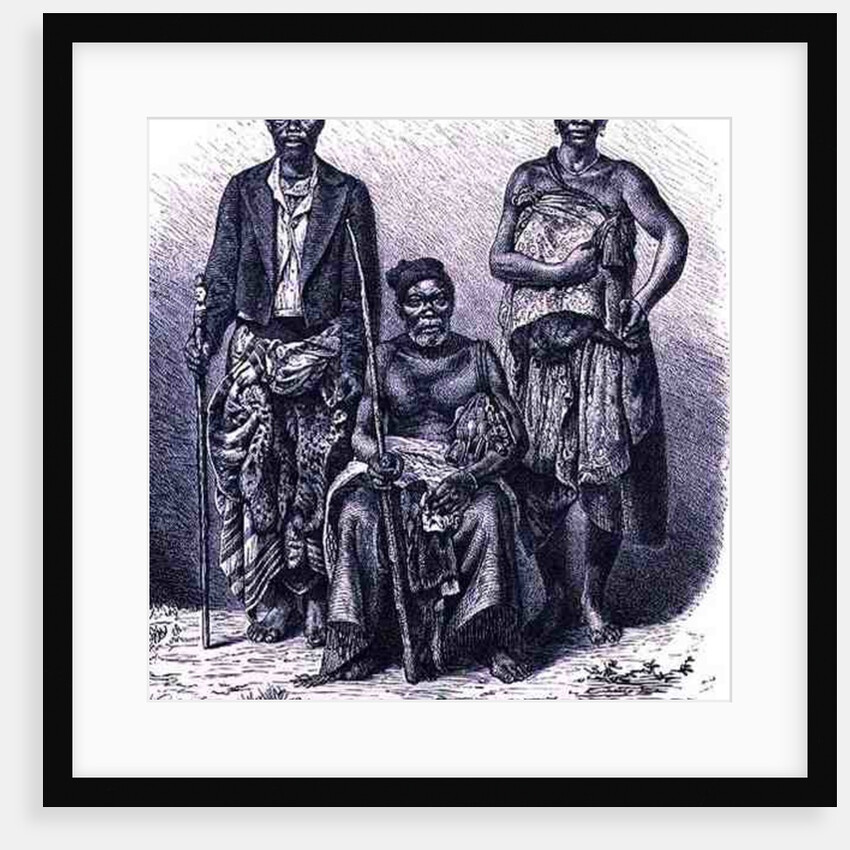 Village chief of the Loango Coast, with wife and dignitary by English School
