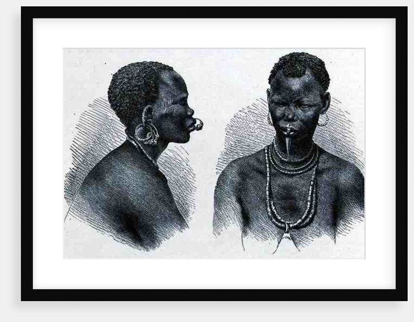 Moru woman with lip ornament by Richard Buchta