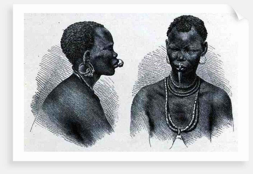 Moru woman with lip ornament by Richard Buchta