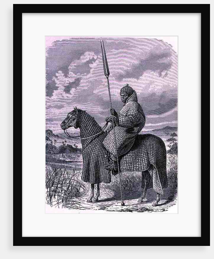 Baghirmi trooper in quilted armour by English School