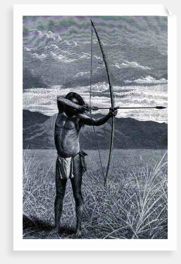 A Veddah of Ceylon shooting with the bow by Emil Schmidt