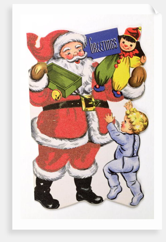 Father Christmas, Victorian Christmas card by English School