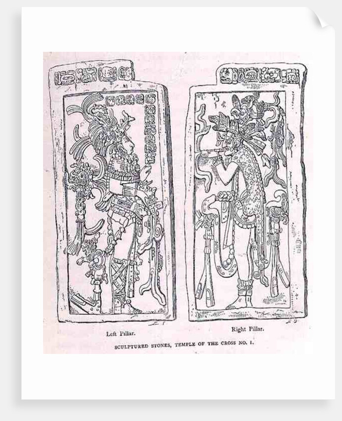 Sculptured Stones from the 'Temple of the Cross', Palenque by French School
