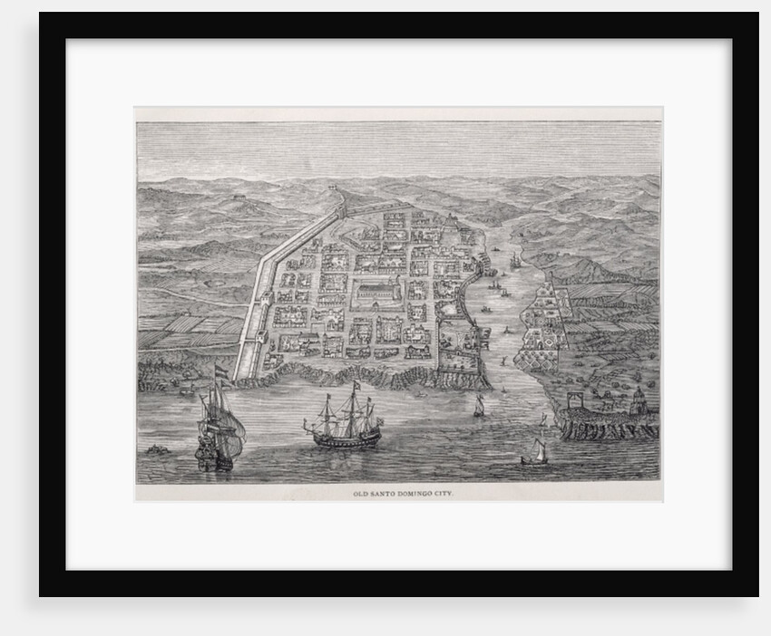 Old Santo Domingo City at the time of Drake's expedition by English School