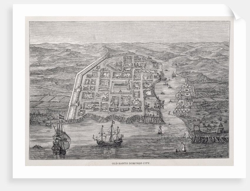 Old Santo Domingo City at the time of Drake's expedition by English School