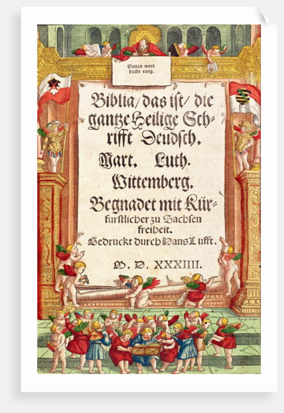 Title page from the Luther Bible, c.1530 by German School