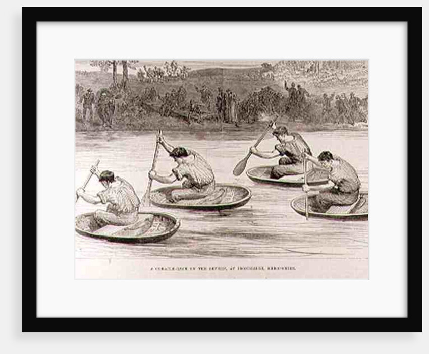A Coracle Race on the Severn at Ironbridge, Shropshire by English School