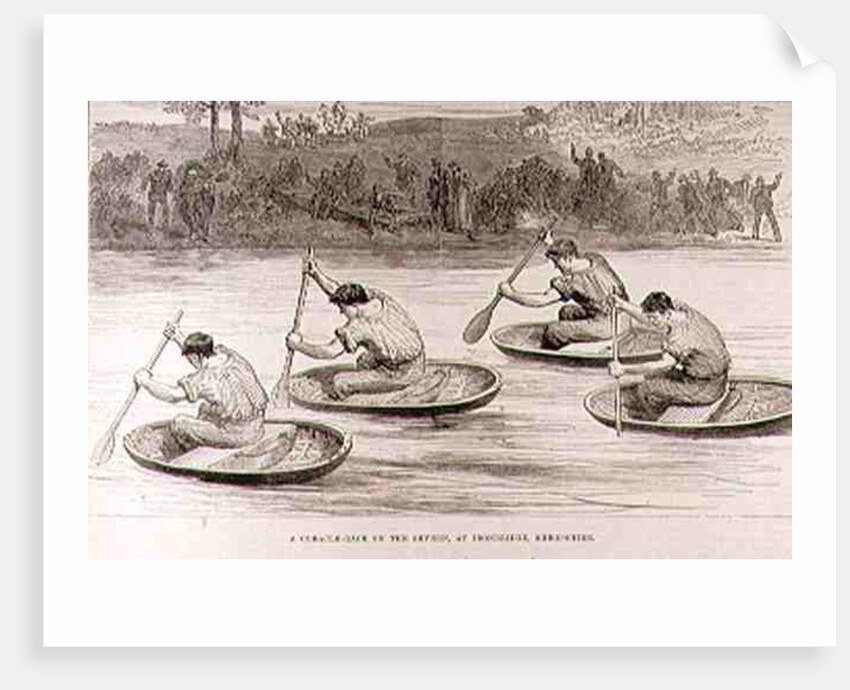 A Coracle Race on the Severn at Ironbridge, Shropshire by English School