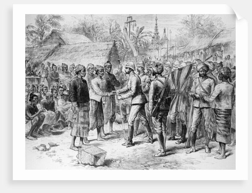 The Burmah Expedition: General Prendergast's Interview with the Officers and Remnant of the Burmese Army by English School