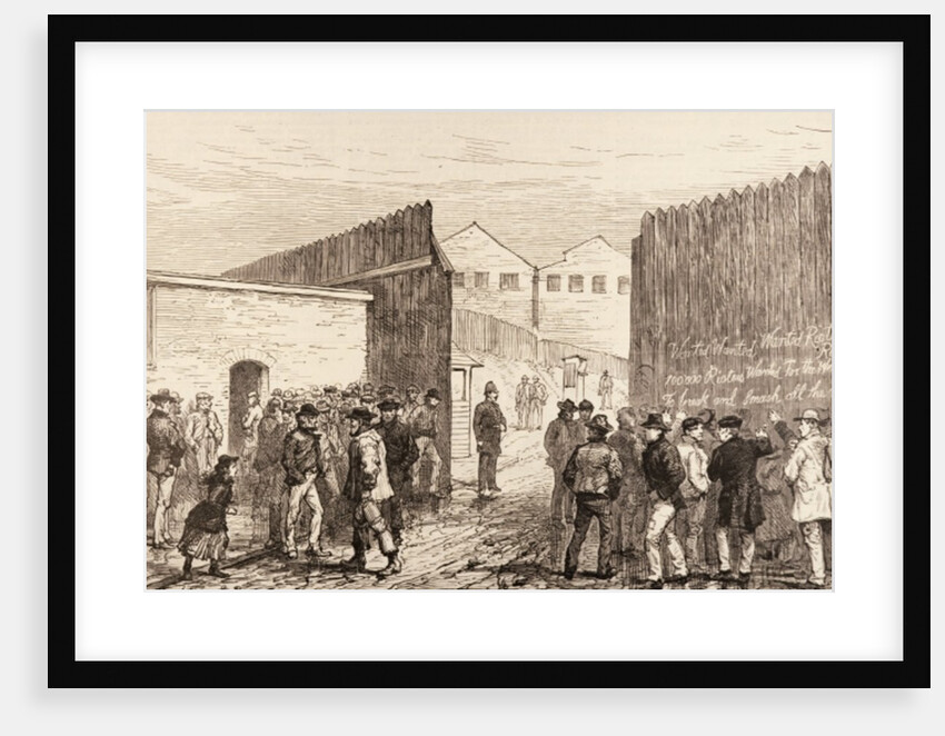 The Unemployed of London: Inscription on the Gates, West India Docks by English School