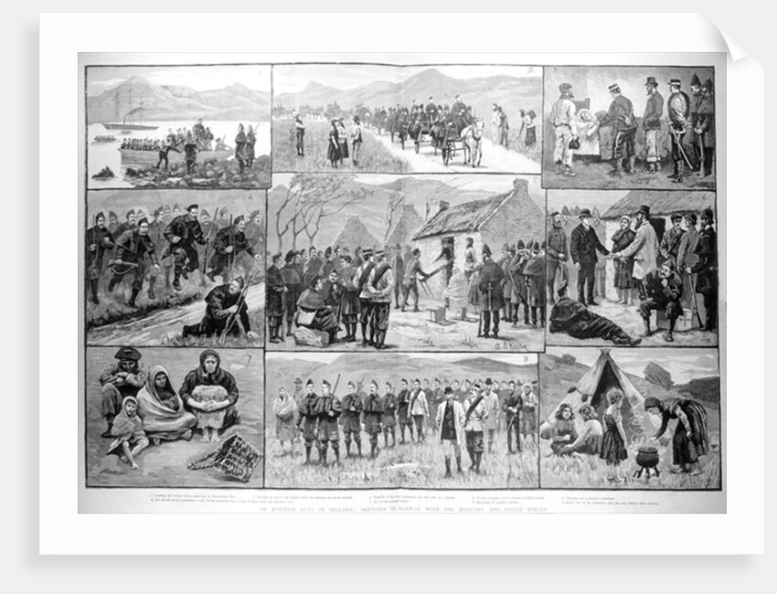 On Eviction Duty in Ireland: Sketches in Galway with the Military and Police Forces by English School