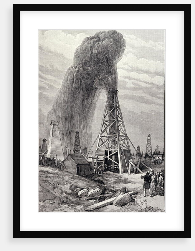 The Petroleum Oil Wells at Baku on the Caspian: A Fountain of Petroleum Oil by English School