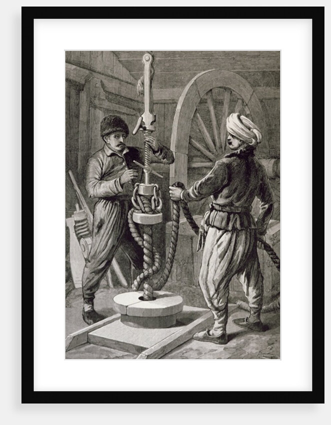The Petroleum Wells at Baku on the Caspian: Boring a Petroleum Oil Well by English School