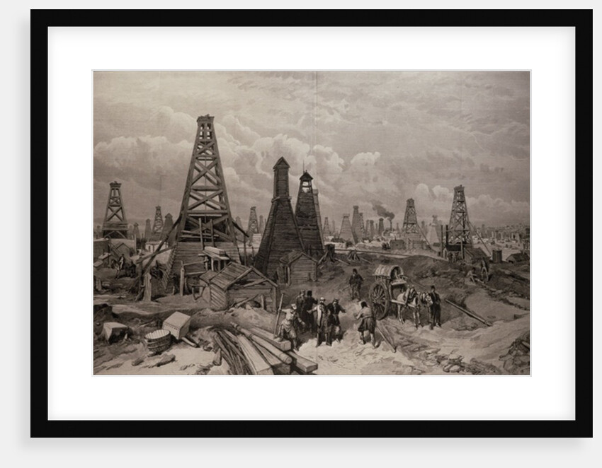 The Petroleum Oil Wells at Baku on the Caspian Sea by English School
