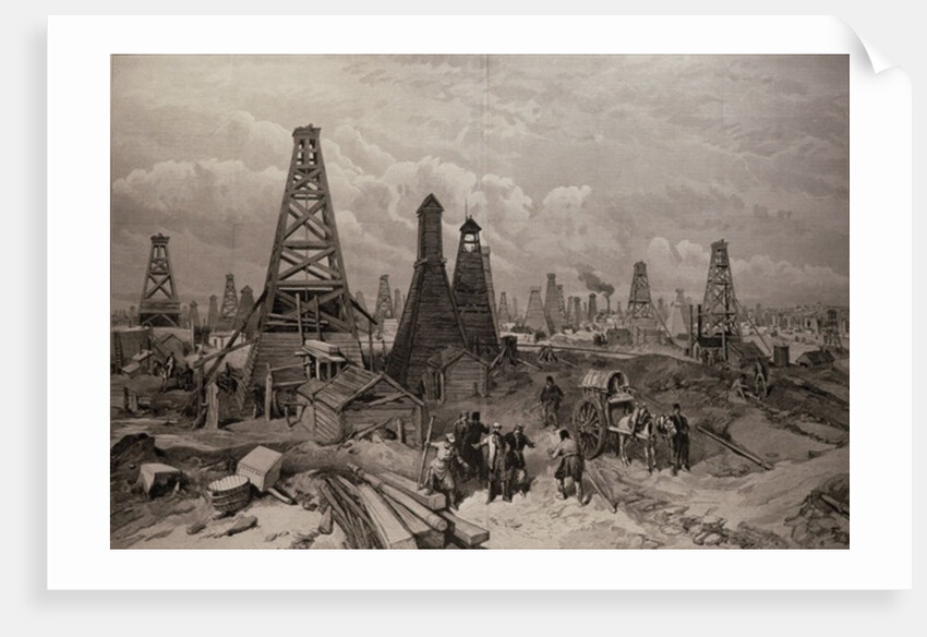 The Petroleum Oil Wells at Baku on the Caspian Sea by English School