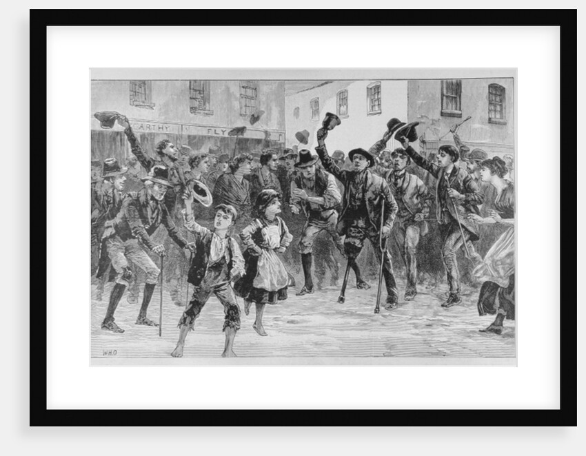 Cheering Lord Randolph Churchill's Name at Loughrea, on the Town Crier Announcing his Resignation by William Heysham (after) Overend