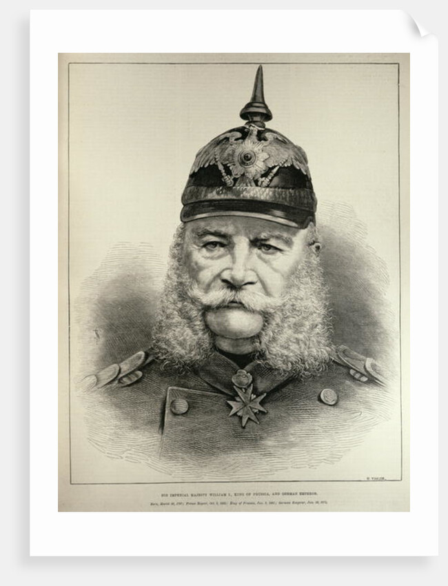 His Imperial Majesty William I, King of Prussia and German Emperor by English School