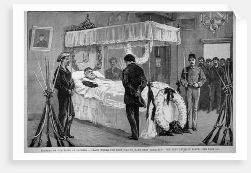 The Funeral of Garibaldi at Caprera: The Body Lying in State by English School