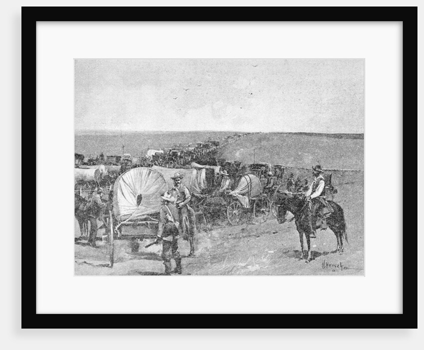 Ten Minutes Before the Great Rush, on the South Line of the Indian School Reserve, Near Arkansas City, 16th September 1893 by American School