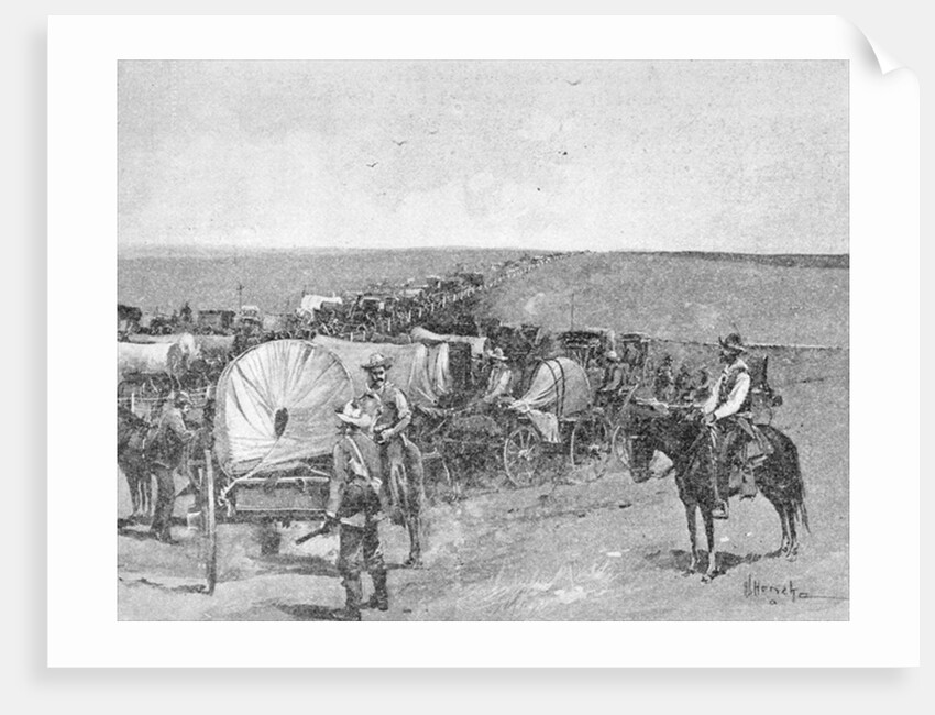 Ten Minutes Before the Great Rush, on the South Line of the Indian School Reserve, Near Arkansas City, 16th September 1893 by American School