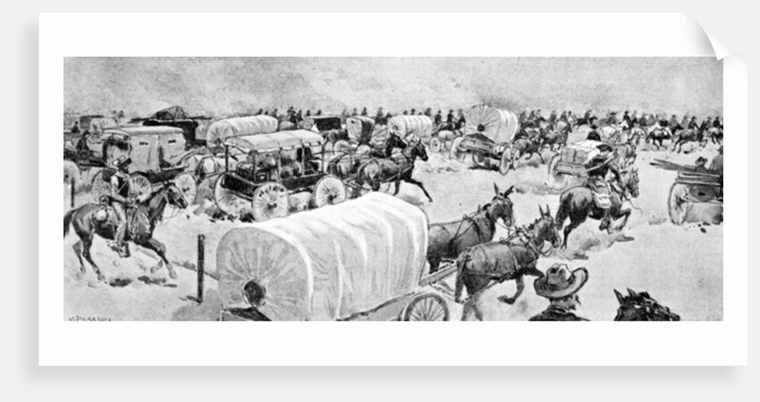 The Grand Rush at Noon of 16th September: Looking East Along the South Line of Indian School Reserve, 1893 by V. Perard