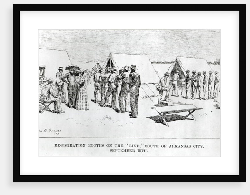 Registration Booths on the 'Line', South of Arkansas City, September 15th 1893 by Charles D. Graves