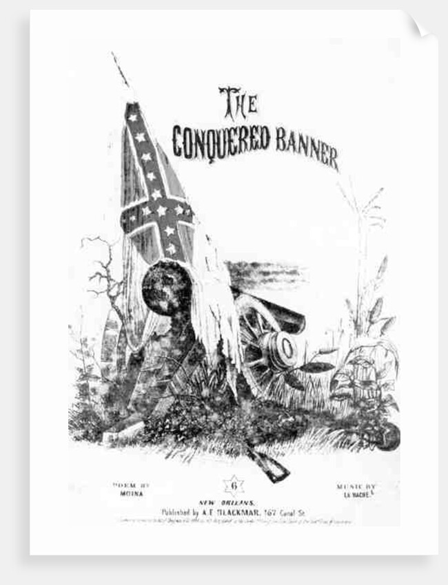 Sheet Music Cover for 'The Conquered Banner', poem by Moina, music by La Hache, pub. by A. E. Blackmar, 1862 by American School