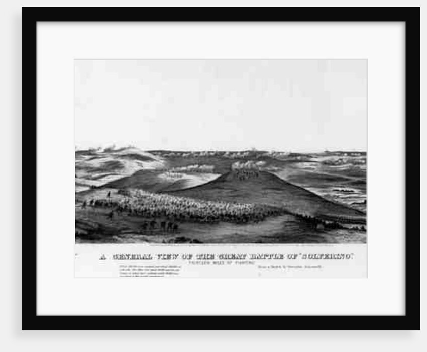 A General View of the Great Battle of Solferino, 24th June 1859, from a sketch by Chevalier Giacomelli, pub. by Lang & Laing, c.1859 by American School