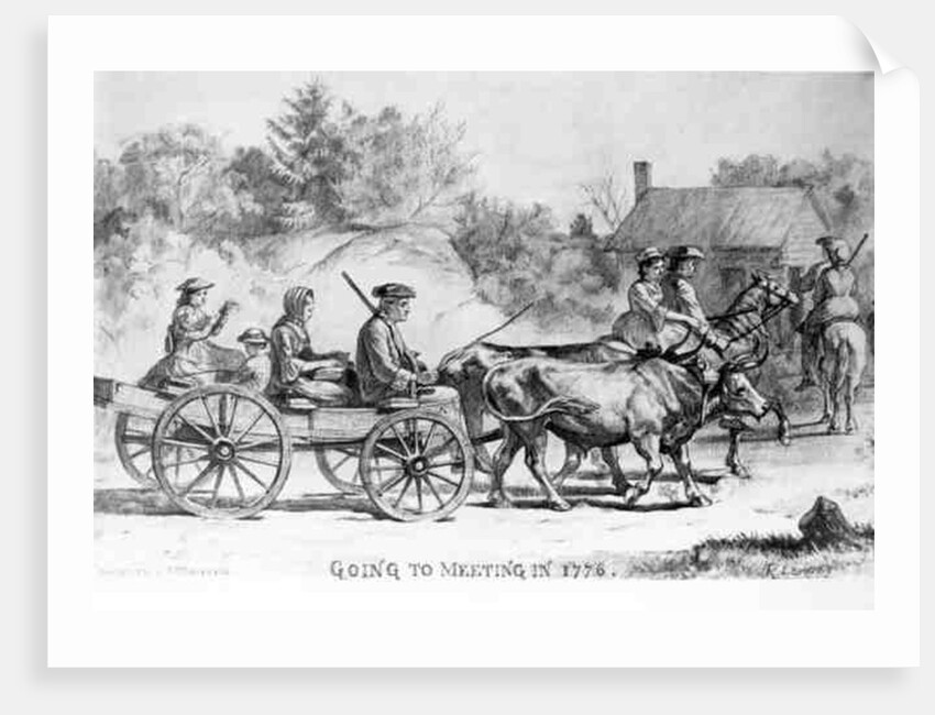 Going to Meeting in 1776, 1876 by American School
