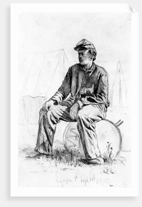 Drummer Boy Taking a Rest During the Civil War by Edwin Austin Forbes