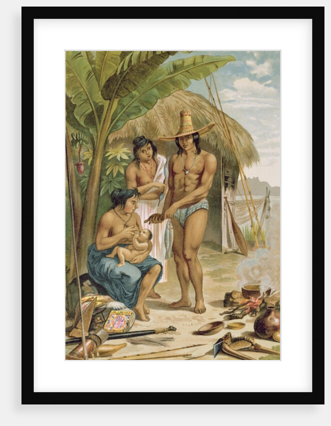 Indian Household in East Brazil by Johann Moritz Rugendas