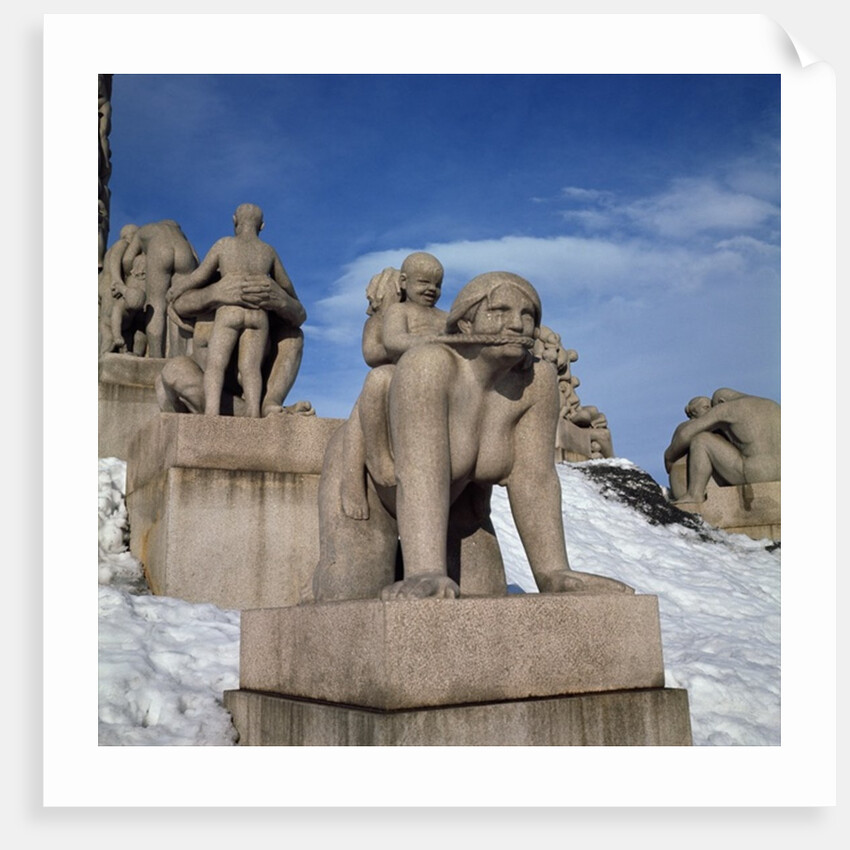 Motherhood, or Woman with Two Children riding on her Back by Gustav Vigeland