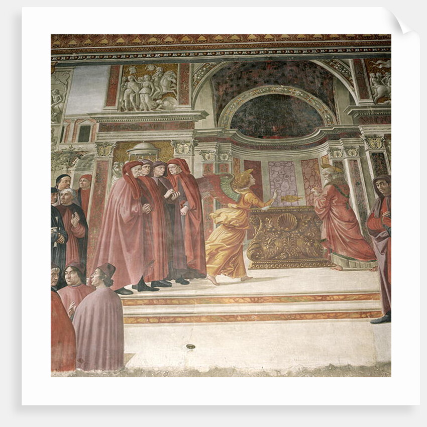 The Angel appearing to St. Zacharias in the Temple, 1485-90 by Davide & Domenico (1449-94) Ghirlandaio