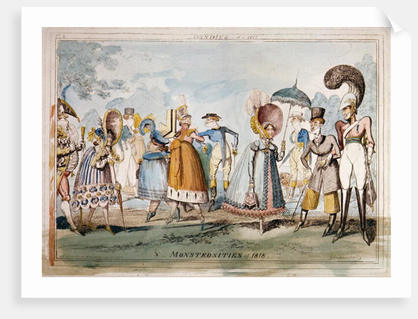Monstrosities of 1818 by George Cruikshank