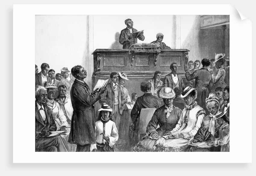 American Sketches: An African American Congregation at Washington by American School