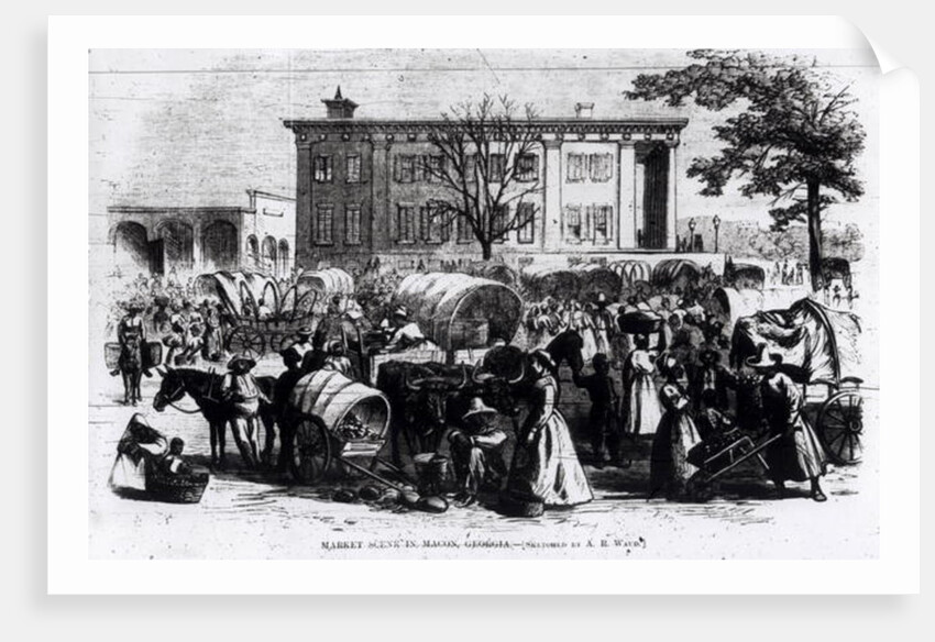 Market Scene in Macon, Georgia by Alfred Rudolph (after) Waud