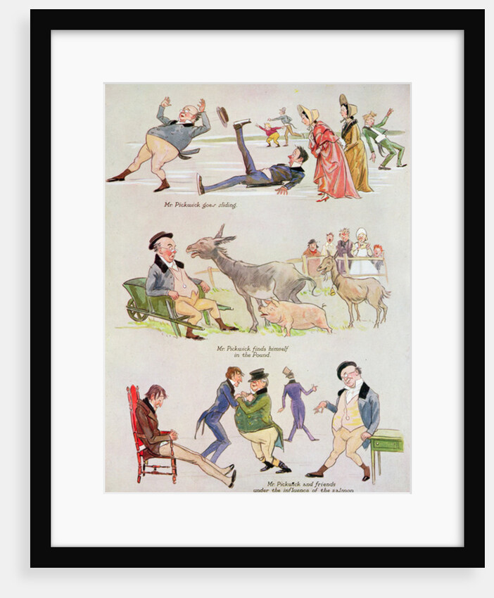Cartoons of Mr. Pickwick from 'Holly Leaves', Christmas Number of the Illustrated Sporting and Dramatic News, 1934 by Henry Harris