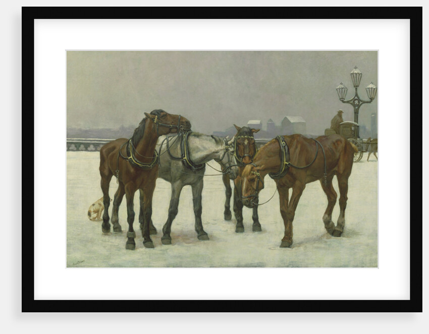 Cab Horses on the Seine by Cecil Brown