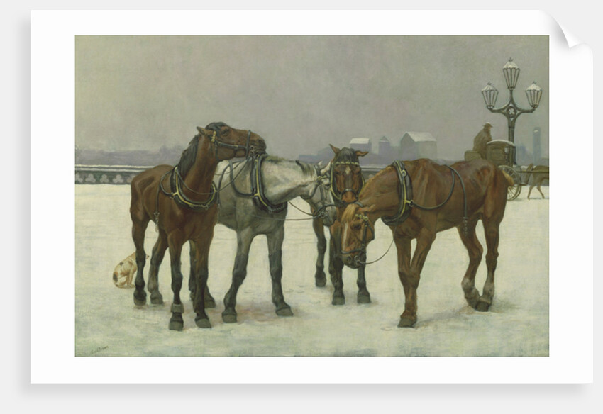 Cab Horses on the Seine by Cecil Brown