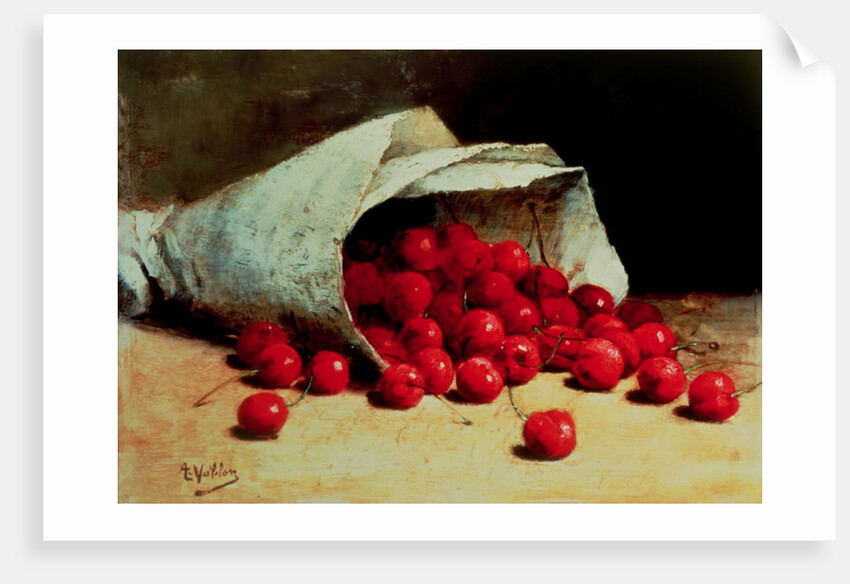 A Spilled Bag of Cherries by Antoine Vollon